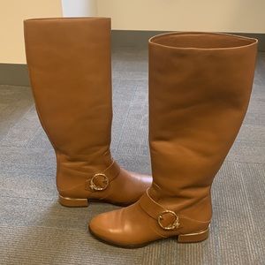 Tory Burch brown leather riding boots